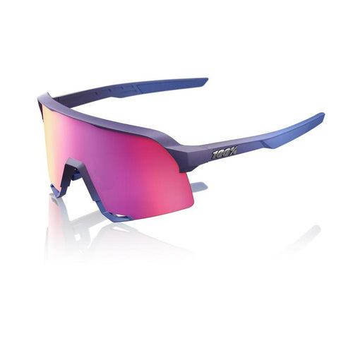 100% S3 Satin Storm Metallic Purple Mirror Glasses