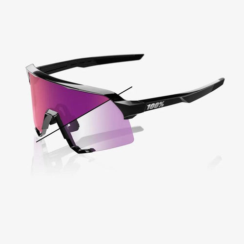 100% S3 Gloss Black frame - Purple Mirror Photochromic